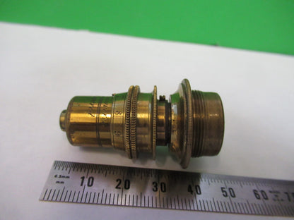 ANTIQUE BRASS OBJECTIVE LENS OPTIC UK LONDON MICROSCOPE PART AS PICTURED Y3-B-05