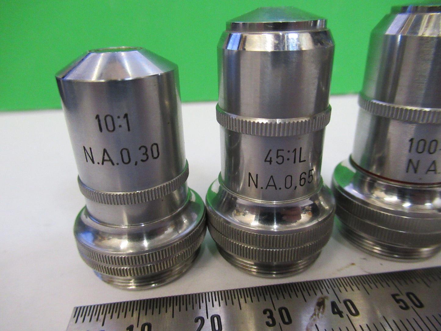 Cbs Christoph Beck & Söhne Lot Objective 10X 45X 100X Microscope Part