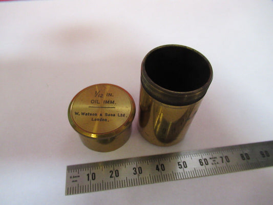 EMPTY WATSON UK BRASS OBJECTIVE CANISTER MICROSCOPE PART AS PICTURED G4-A-67