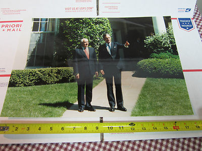 Vintage Large Photo Russian President Gorbachev & Bush White House