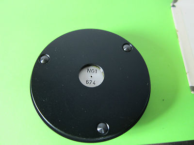 MICROSCOPE LEITZ WETZLAR GERMANY STANDARD FILTER NG1 OPTICS + BOX BIN#A9-36ii