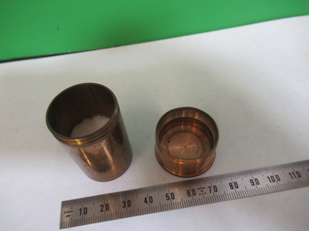 EMPTY ANTIQUE BRASS OBJECTIVE CAN GUNDLACH MICROSCOPE AS PICTURED G7-A-11