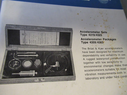 Vintage Technical Manual Book Brüel & Kjær 1971 Model 4319 4323