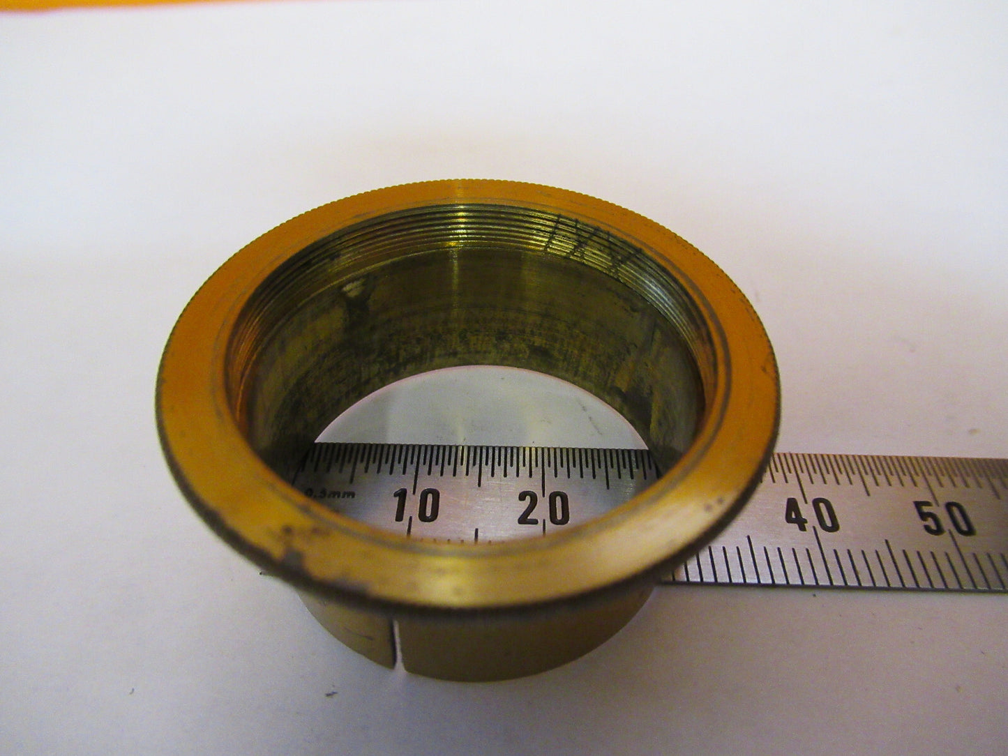 ANTIQUE COLLAR EYEPIECE ADAPTER BRASS SWIFT UK MICROSCOPE PART AS PIC 47-FD-08