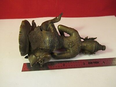 ANTIQUE BRASS SCULPTURE figure GODESS HINDUISM THAILAND CAMBODIA INDIA &C8-A-03