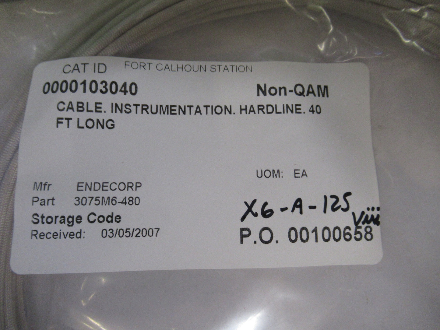 Meggitt Endevco Hardline Cable 3075M6-480 for Accelerometer