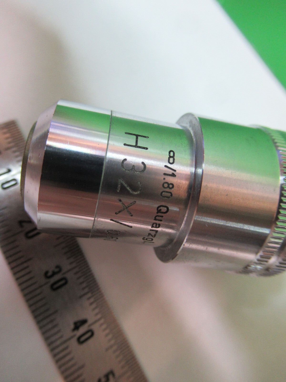 LEITZ WETZLAR H32X QUARTZ GLASS OBJECTIVE MICROSCOPE PART AS PICTURED &R2-A-05