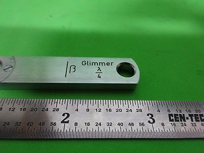 MICROSCOPE PART SLIDE QUARTER WAVE GLIMMER MICA OPTICS #36-FT-8