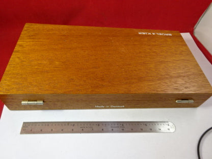 EMPTY WOODEN BOX BRUEL KJAER DENMARK MAHOGANY CASE ACCELEROMETER AS IS  #94-45