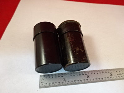 LOT 2 EA EMPTY MICROSCOPE OBJECTIVE CONTAINER BAUSCH LOMB ZEISS AS IS B#C6-C-20