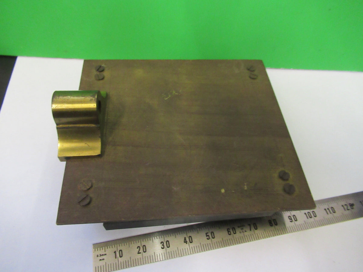Antique Brass Stage Table Unknown Rare Microscope Part
