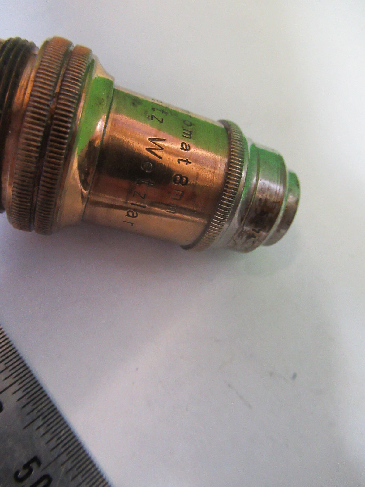 ANTIQUE LEITZ APO 8mm OBJECTIVE RARE MICROSCOPE PART AS PICTURED R2-B-23