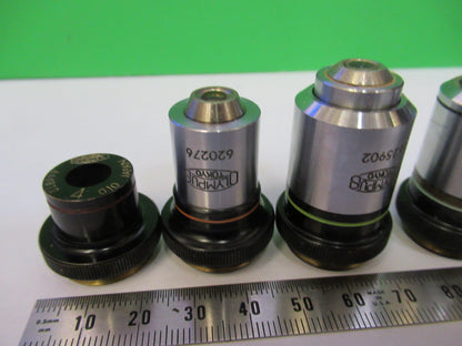 LOT 4 EA MIKROSKOP-OBJEKTIVE OLYMPUS 4X 10X 40X 100X OPTIK #P8-B-07