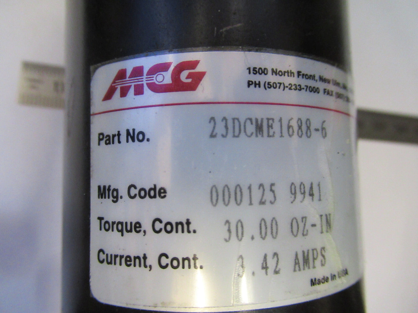 MCG DC MOTOR 23DCMG16688-6 STEP TORQUE MECHATRONICS AS PICTURED H2-A-57