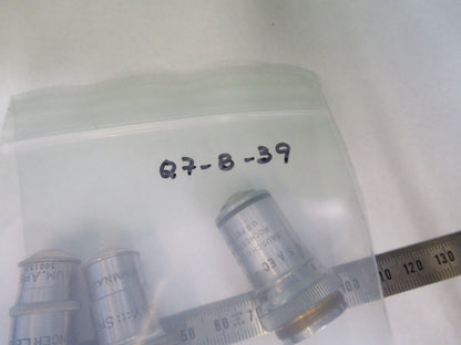 LOT OBJECTIVES BAUSCH LOMB SPENCER MICROSCOPE PART AS PICTURED Q7-B-39