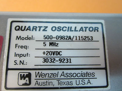 WENZEL 5 MHz LOW PHASE NOISE QUARTZ OSCILLATOR FREQUENCY STANDARD BIN#24