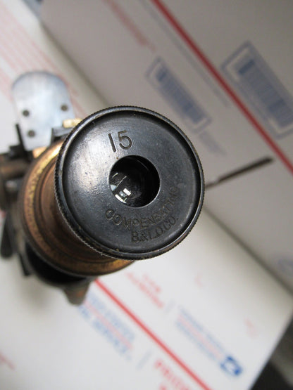 WEIRD RARE ANTIQUE BAUSCH LOMB MICROSCOPE with foldable legs AS PICTURED LOB