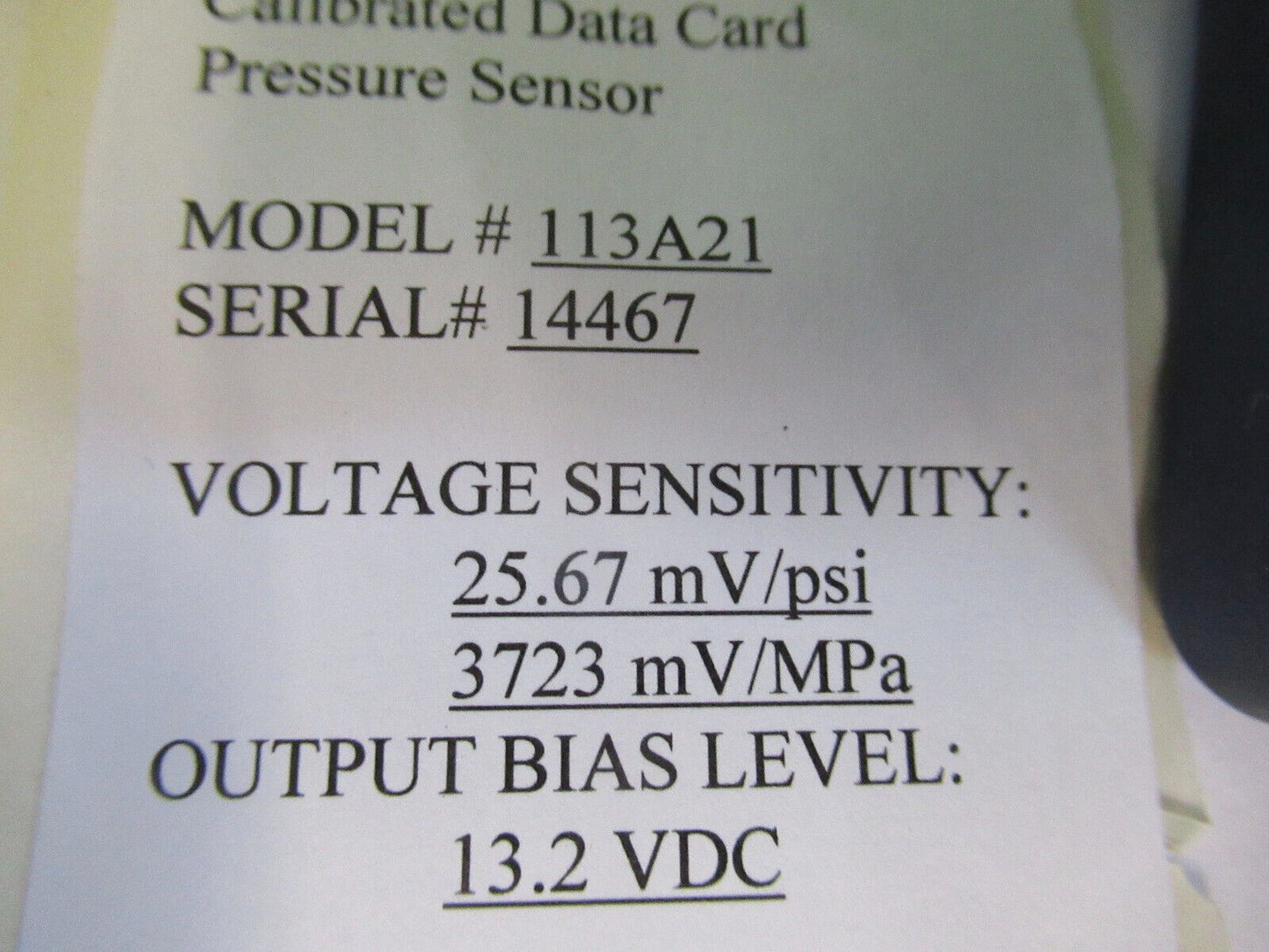 PCB PIEZOTRONICS 113A21 PIEZO PRESSURE SENSOR  MICROPHONE AS PICTURED #Z6-A-68