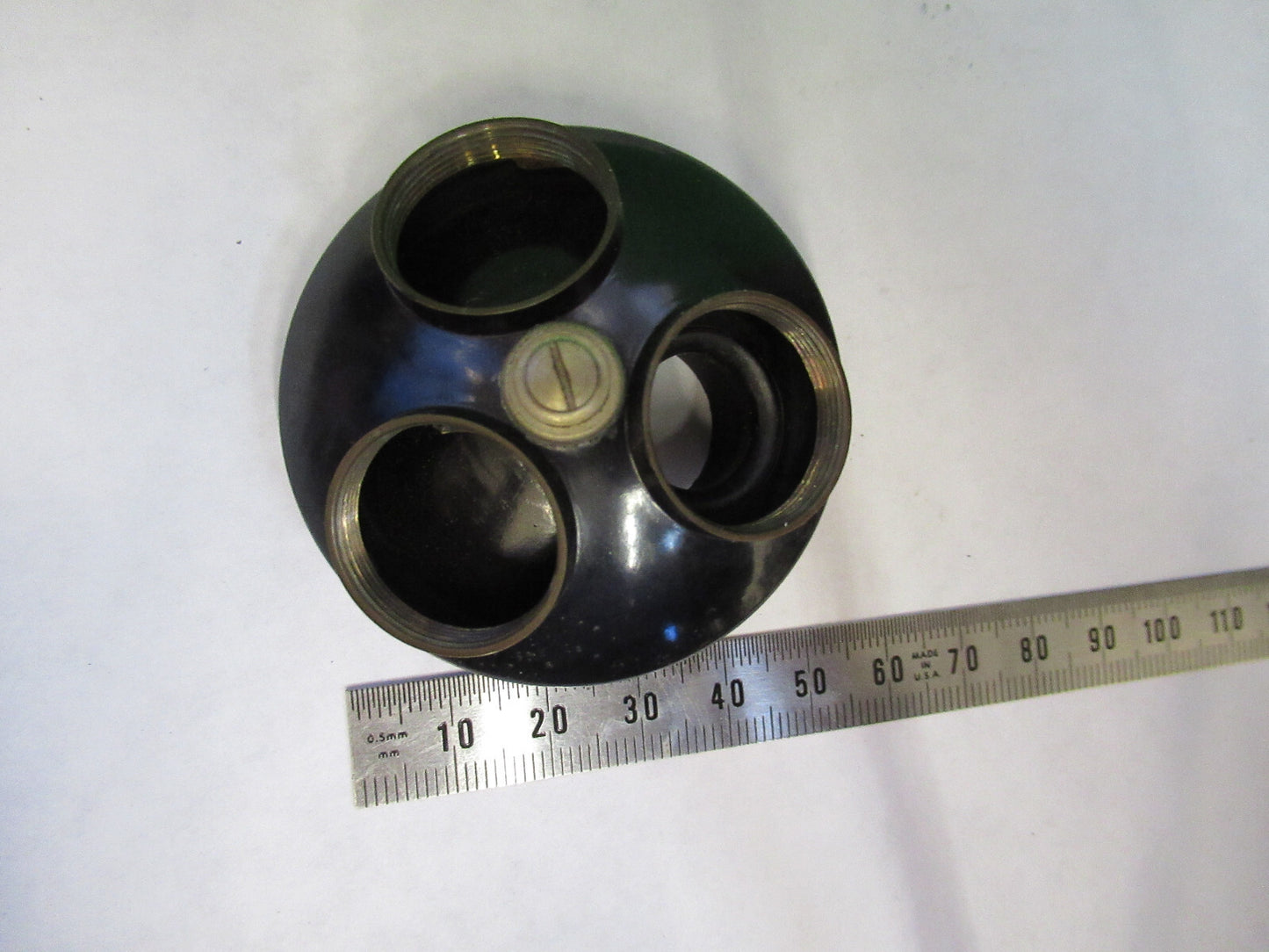 ANTIQUE BAUSCH LOMB NOSEPIECE ASSEMBLY MICROSCOPE PART OPTICS AS PICTURED S1-B10