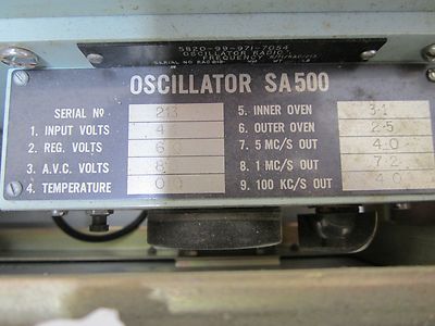 RACAL ENGLAND MA259F SULZER QUARTZ FREQUENCY STANDARD  RARE  AS IS BIN#TA-2