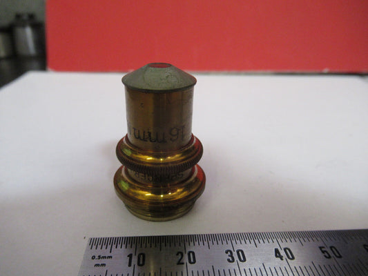 Antique Brass Spencer Lens Co. 16mm Objective Microscope Part