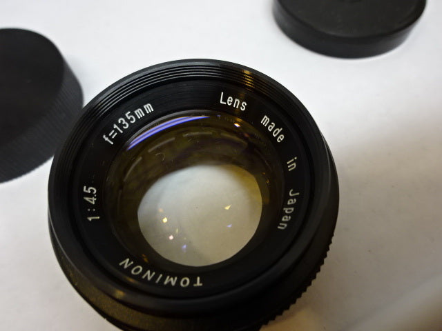 OPTICAL LENS TOMINON JAPAN F=135mm 1:4.5 POLAROID OPTICS AS IS #82-14