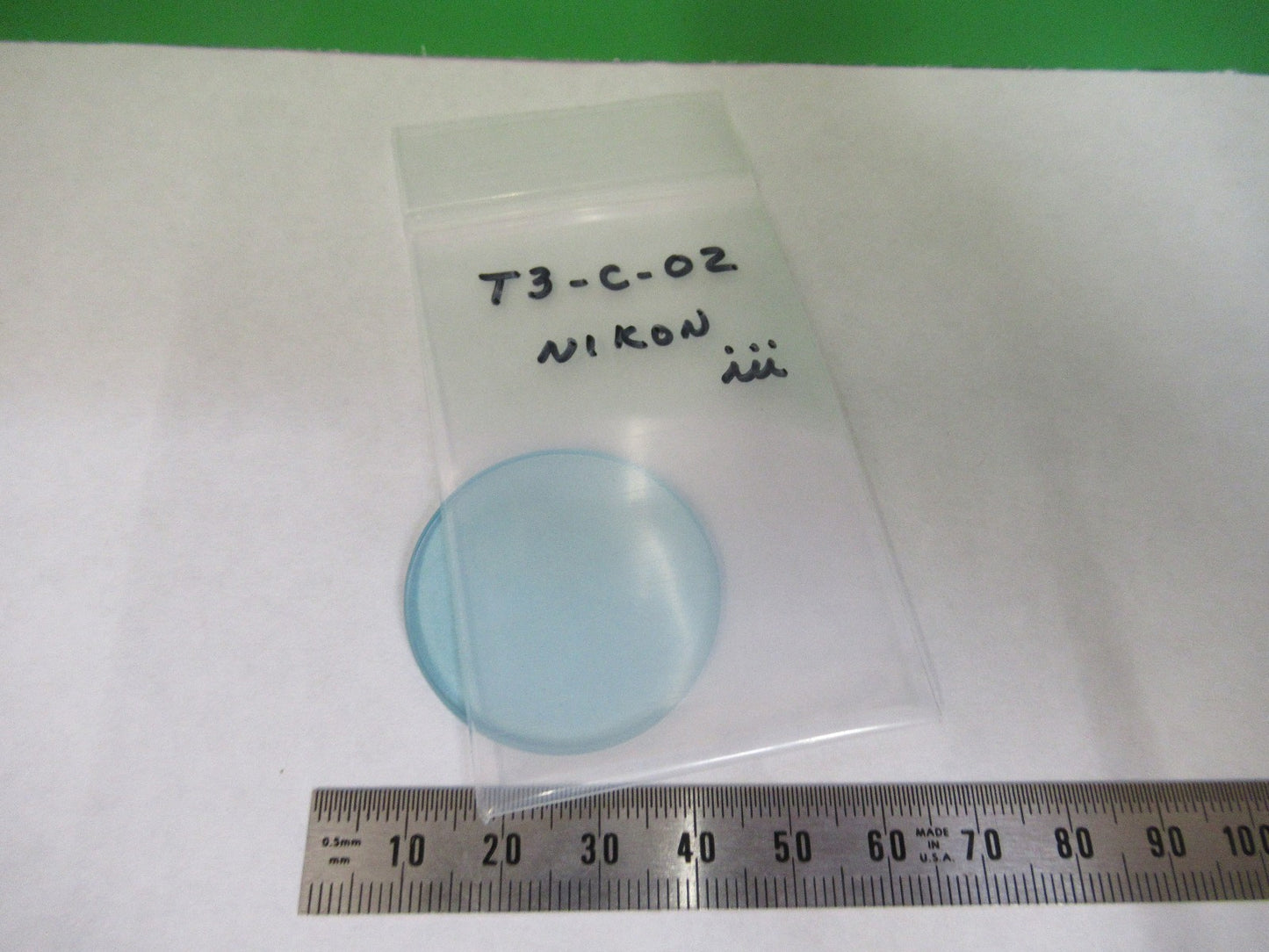NIKON JAPAN BLUE GLASS FILTER OPTICS MICROSCOPE PART AS PICTURED T3-C-02