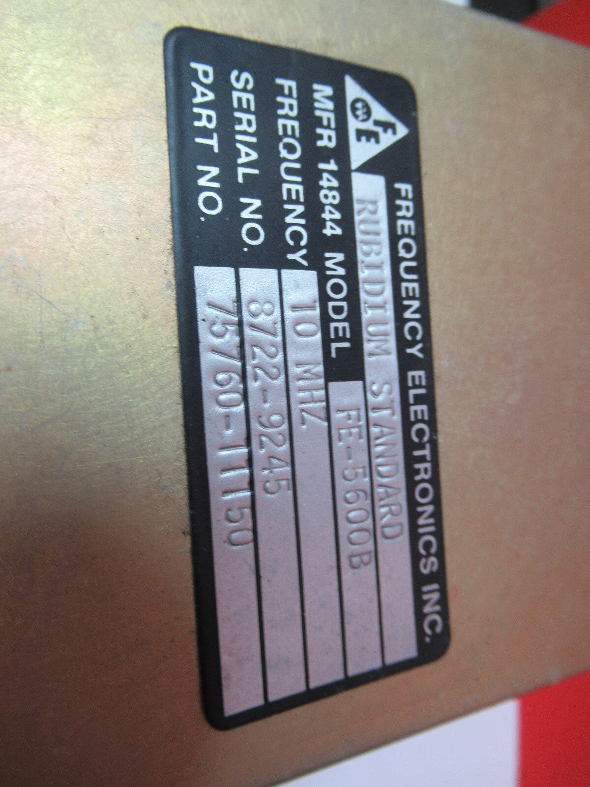 RUBIDIUM ATOMIC CLOCK FE5600B FREQUENCY STANDARD FEI 10 MHz AS PICTURED 6V-FT-79