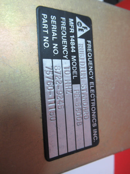 RUBIDIUM ATOMIC CLOCK FE5600B FREQUENCY STANDARD FEI 10 MHz AS PICTURED 6V-FT-79