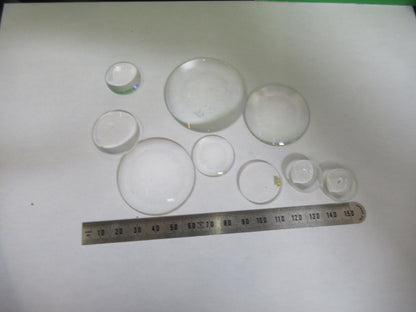 OPTICAL MICROSCOPE LOT LENSES CONVEX CONCAVE OPTICS AS PICTURED T5-A-83