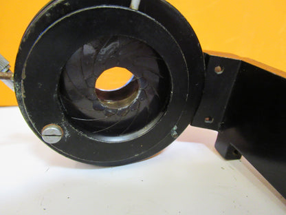 COOKE UK ENGLAND CONDENSER + IRIS + HOLDER MICROSCOPE PART AS PICTURED Y2-A-27