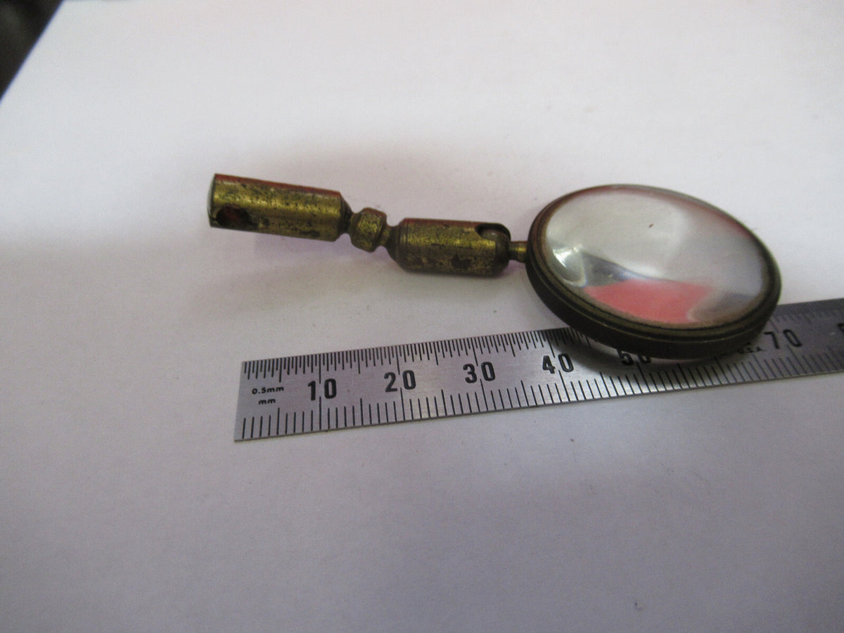 Antique Brass France Mounted Magnifier Lens Microscope Part
