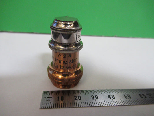 Antique Brass Ernst Leitz 1/12 a Objective Microscope