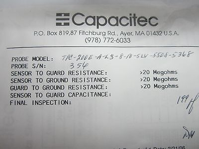 CAPACITEC PROBE DISPLACEMENT VIBRATION SENSOR VARIABLE CAPACITANCE BIN#Q4-02