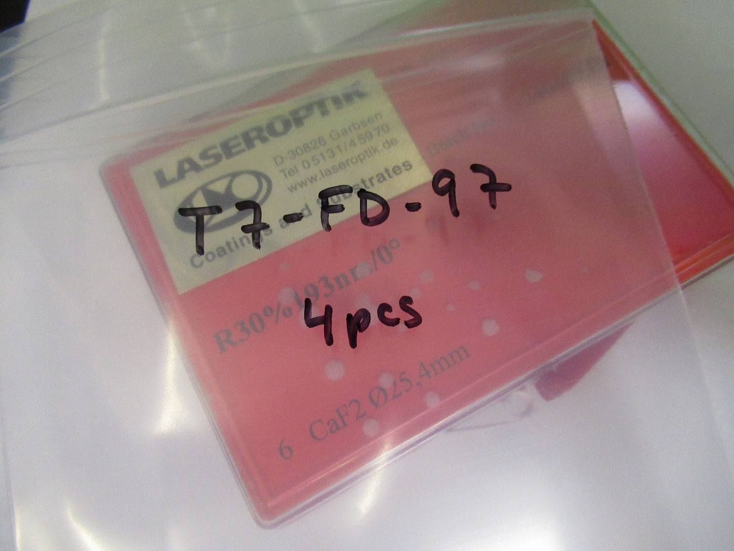 OPTICAL LENS LOT CALCIUM FLUORIDE CaF2 INFRARED OPTICS AS PICTURED T7-FD-97