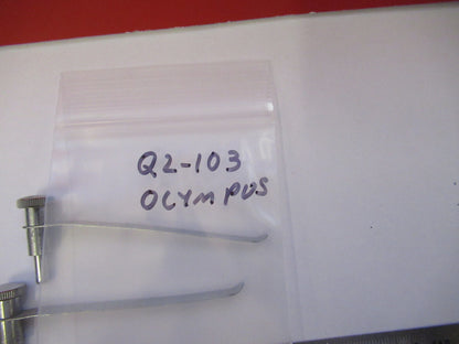 STEREO OLYMPUS JAPAN PAIR CLIPS STAGE MICROSCOPE PART AS PICTURED Q2-103