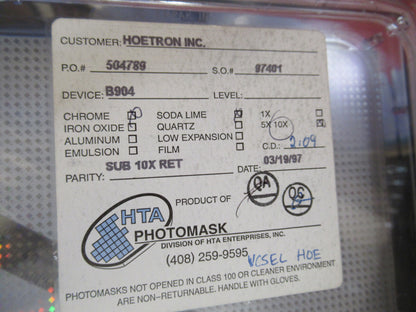 HOETRON MASK PHOTOLITHOGRAPHY VINTAGE COMPONENTS AS PICTURED T1-A-06