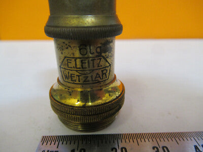 ANTIQUE BRASS LEITZ WEZLAR OBJECTIVE LENS MICROSCOPE PART AS PICTURED &8Y-A-114
