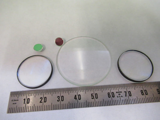 OPTICAL GLASS LENSES + MINI MIRROR LOT OPTICS AS PICTURED U8-A-61