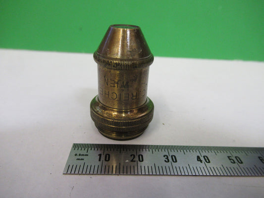 Antique Brass Reichert Austria "3" Objective Microscope Part