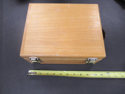 ANTIQUE EMPTY WOOD BOX MICROSCOPE PART AS PICTURED TE-4