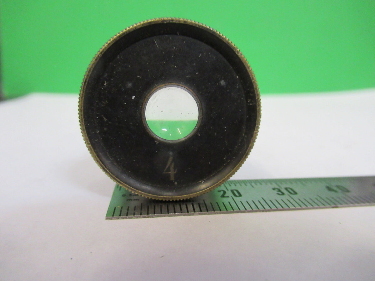 ANTIQUE REICHERT AUSTRIA "4" EYEPIECE MICROSCOPE PART AS PICTURED &F3-B-64