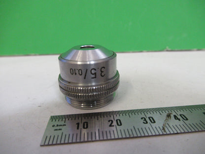 OBJECTIVE ERNST LEITZ 3.5X /170 OPTICS MICROSCOPE PART AS PICTURED X2-A-93