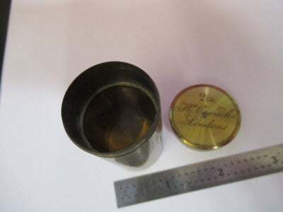 Antique Brass Henry Crouch London Empty Objective Canister