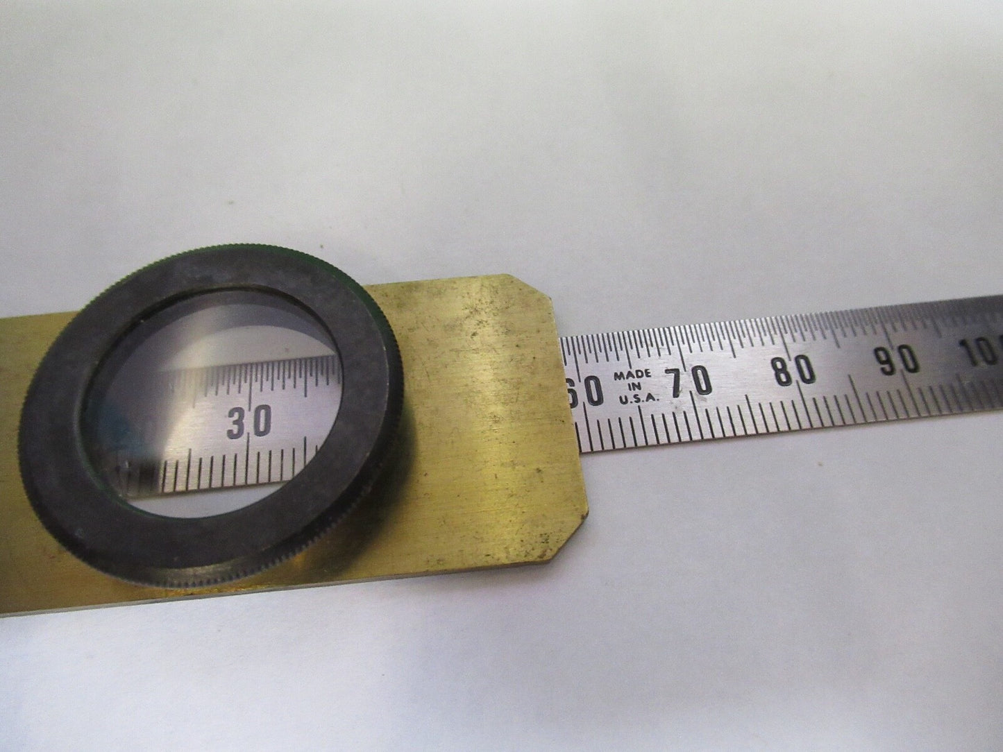 ANTIQUE BRASS COMPRESSORIUM SLIDE STAGE UK MICROSCOPE PART F8-B-07