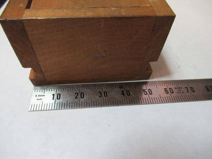 ANTIQUE BAUSCH LOMB MINI WOOD BOX MICROSCOPE PART AS PICTURED  X2-A-85