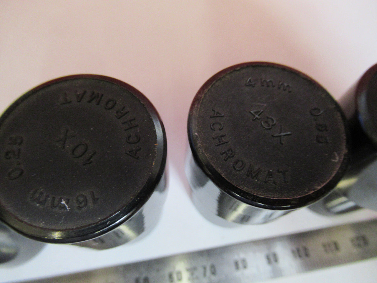 ANTIQUE BAUSCH LOMB LOT EMPTY OBJECTIVE PLASTIC CANS MICROSCOPE AS IS &S9-A-36