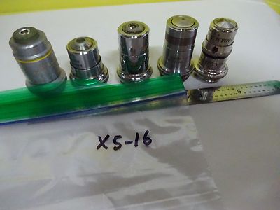 LOT MICROSCOPE PART OBJECTIVE ASSORTED OPTICS BIN#X5-16