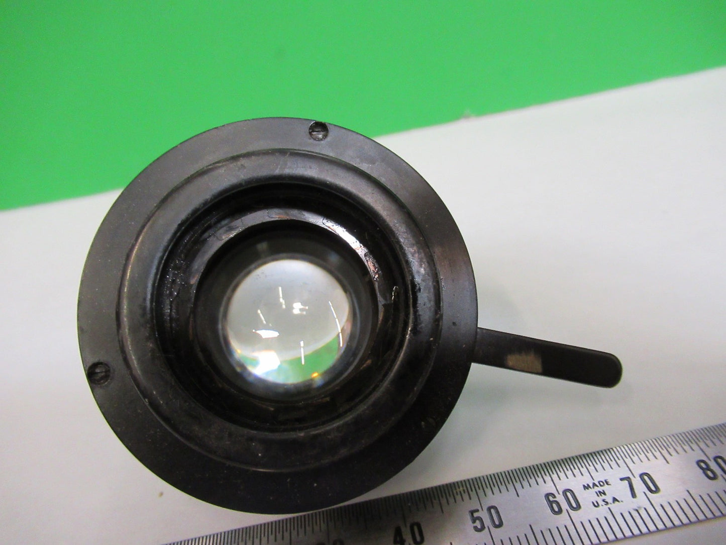 ANTIQUE SPENCER AO CONDENSER + IRIS OPTICS MICROSCOPE PART AS PICTURED V1-A-06