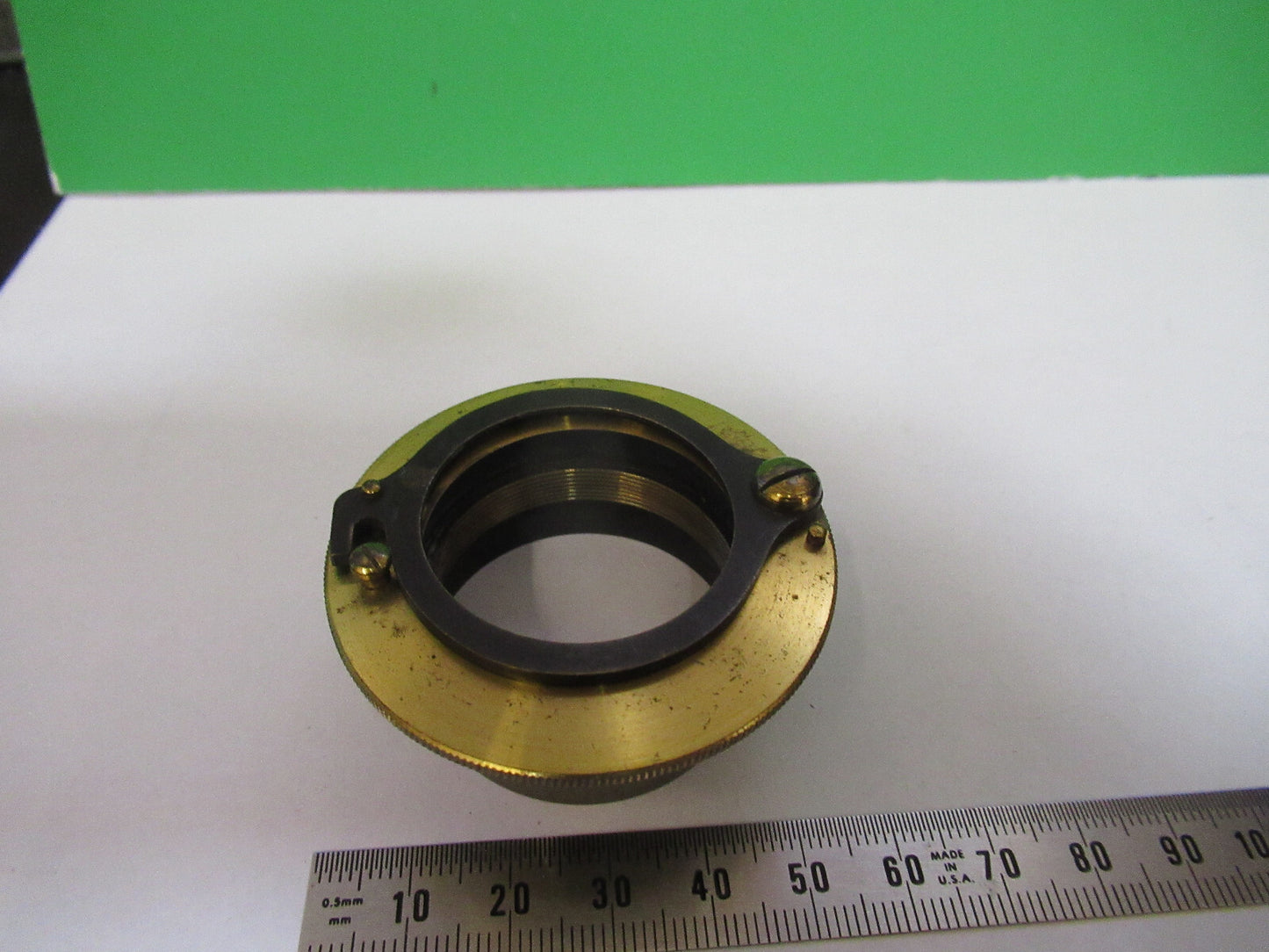 Antique Brass Fixture Condenser Rare England Microscope Part